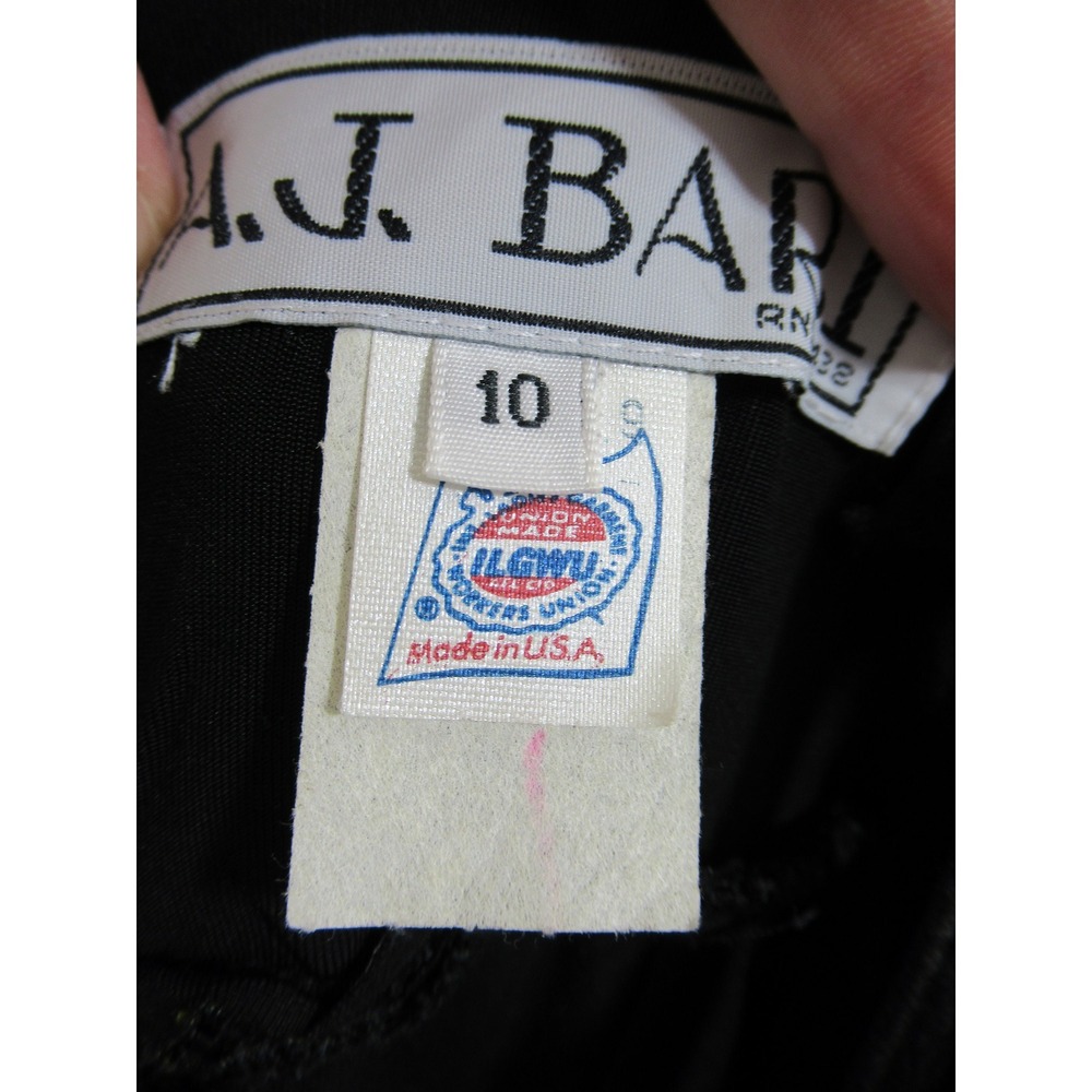 NEW Vintage 90s Black Lace Mermaid Dress A.J. Bari Prom Homecoming Formal - Picture 7 of 9